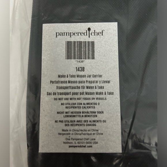Pampered‎ Chef |  1438 Make and Take Mason Jar Carrier Bag New Sealed - Picture 3 of 3